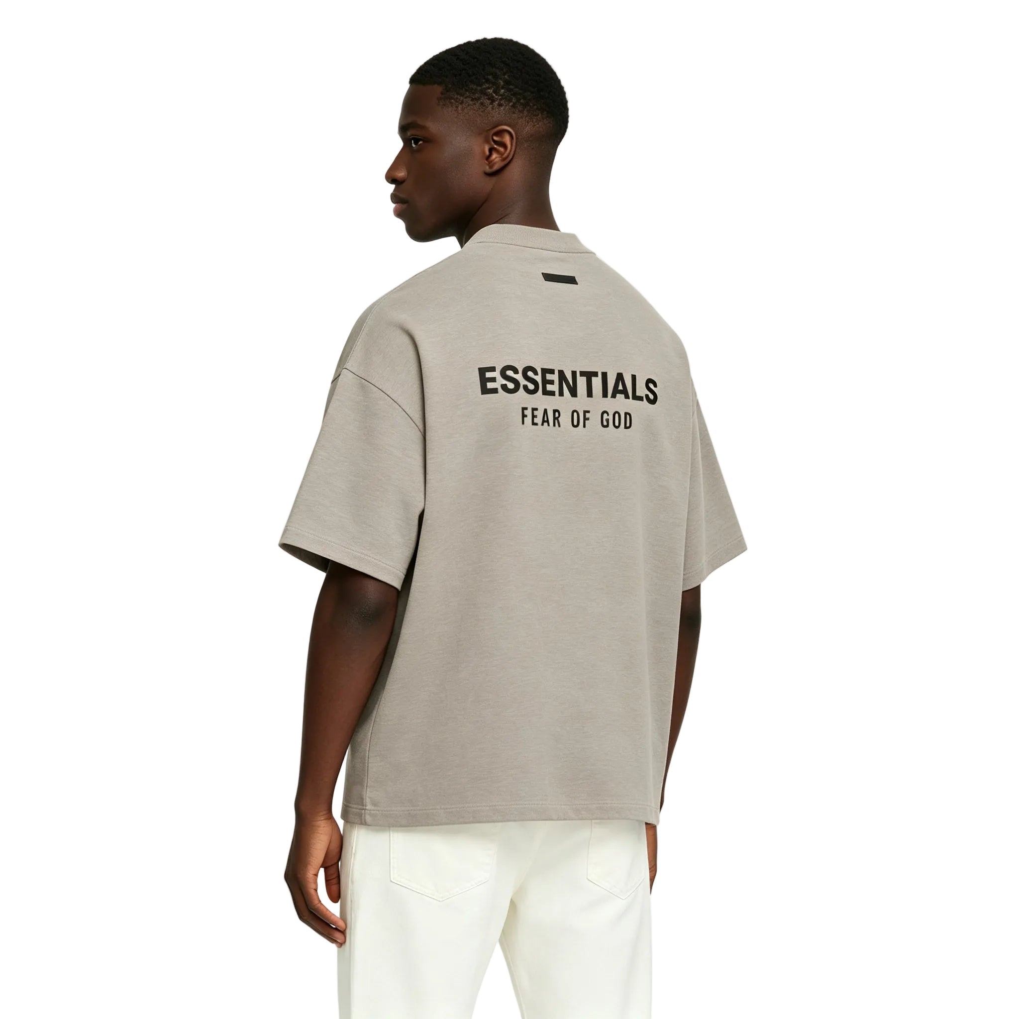 Fear Of God Essentials Jersey Crewneck Tee Heather Grey - AFewVibe
