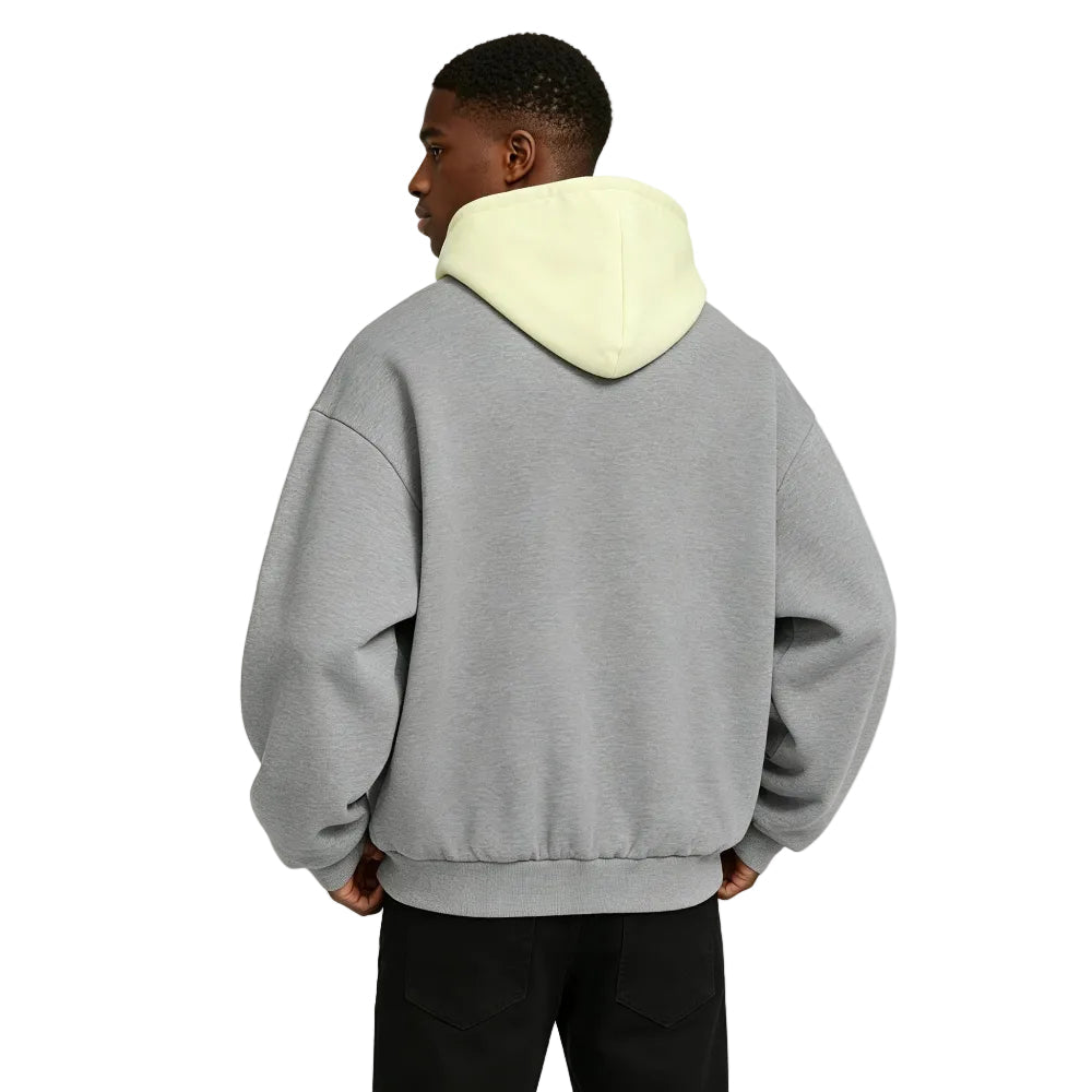 Fear of God Essentials SS24 Nylon Fleece Hoodie Dark Heather Oatmeal Garden Yellow - AFewVibe