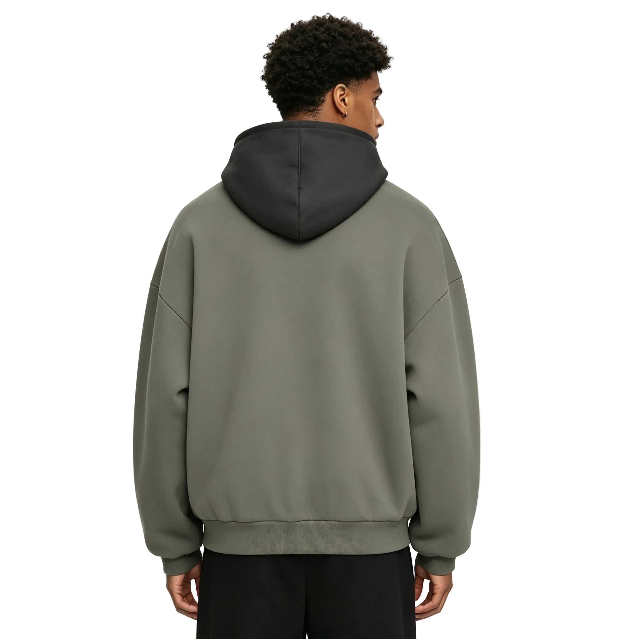 Fear of God Essentials SS24 Nylon Fleece Hoodie Ink/Jet Black - AFewVibe