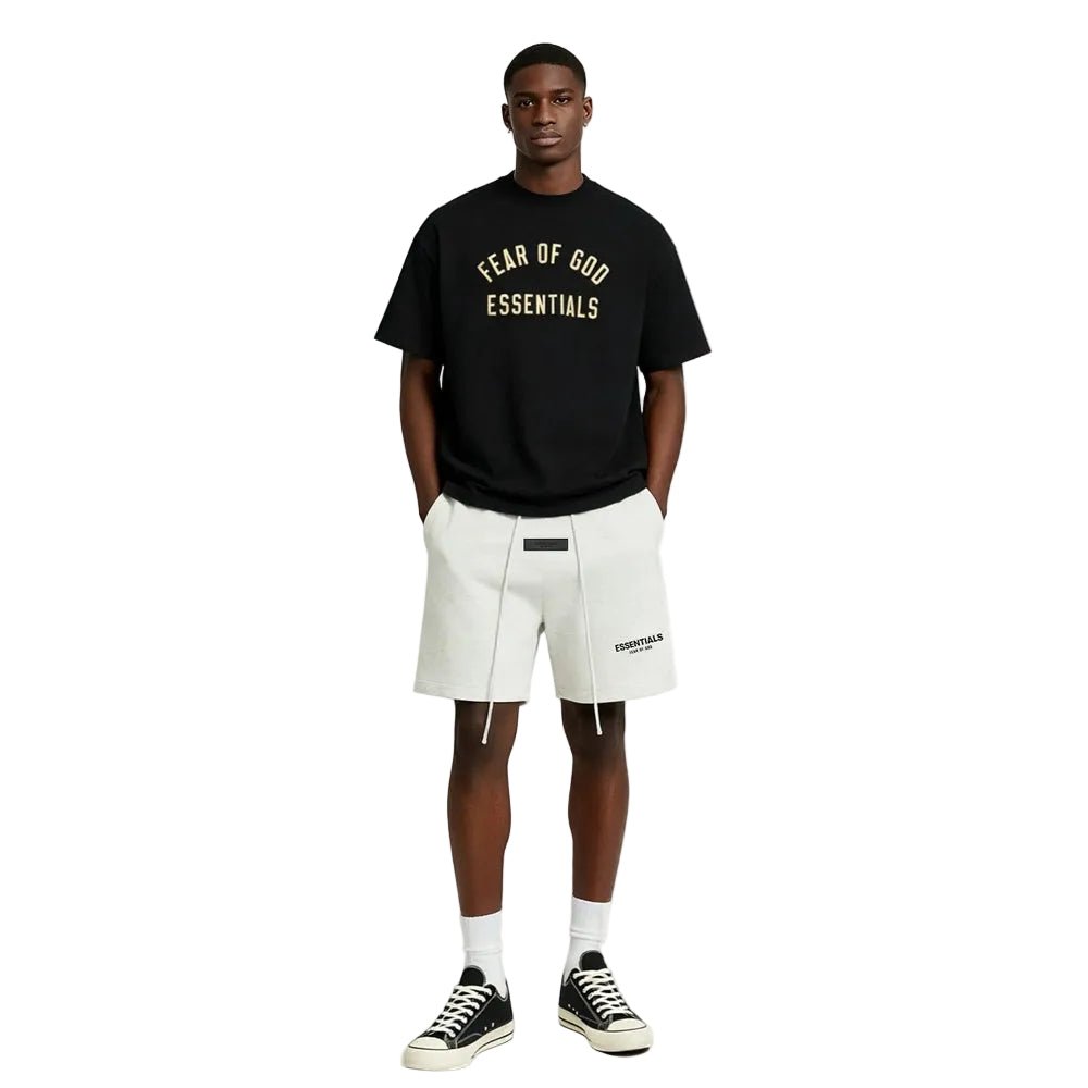 Fear of God Essentials Sweatshort Light Oatmeal - AFewVibe