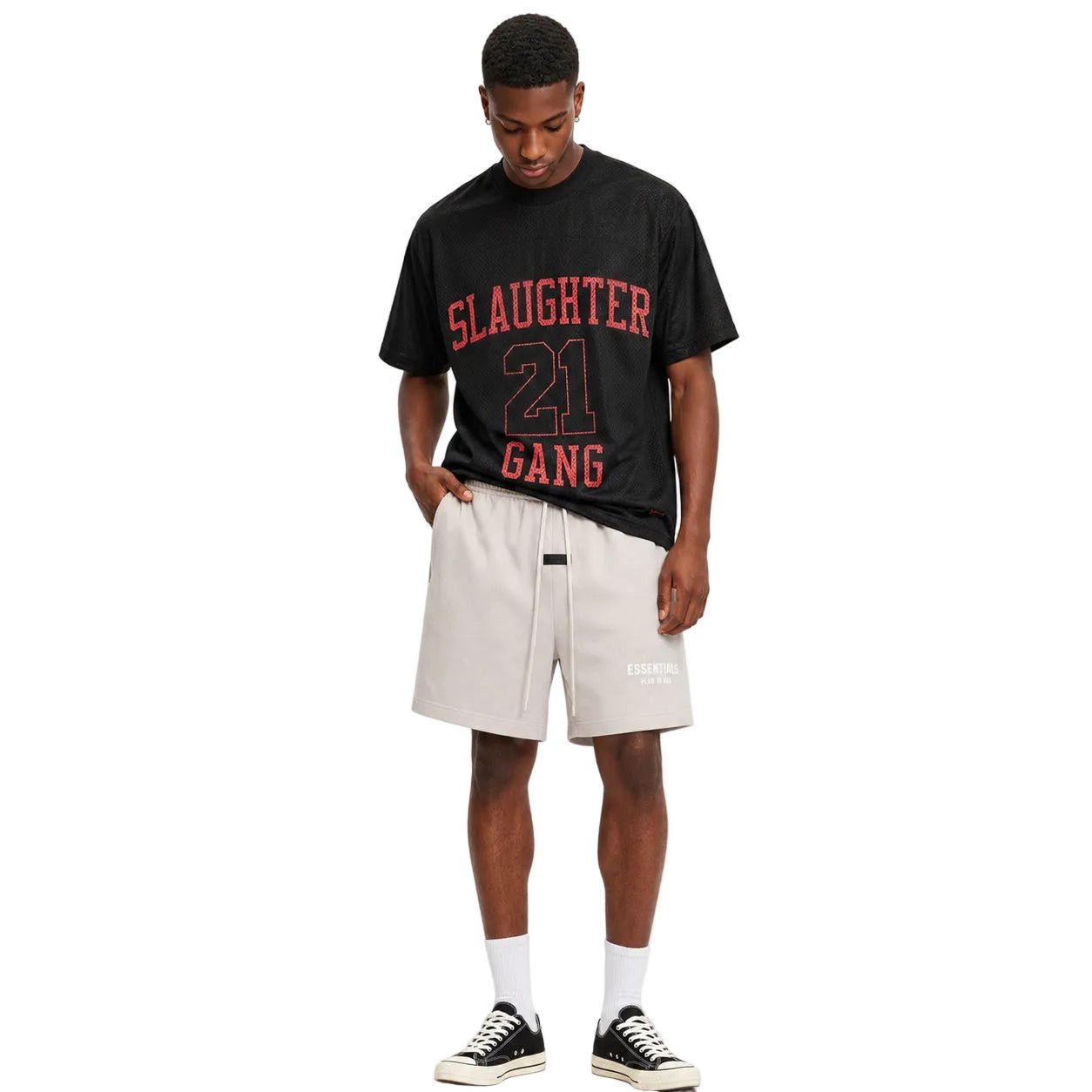 Fear of God Essentials Sweatshort Silver Cloud - AFewVibe