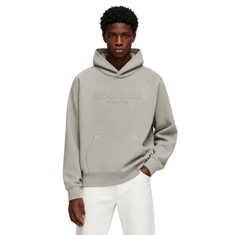 Fear Of God Essentials Waffle Raglan Hoodie Seal - AFewVibe