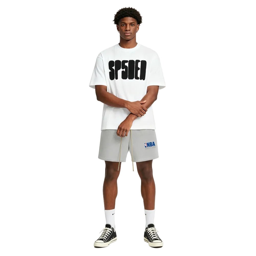 Fear of God Essentials x NBA Sweatshorts Light Heather - AFewVibe