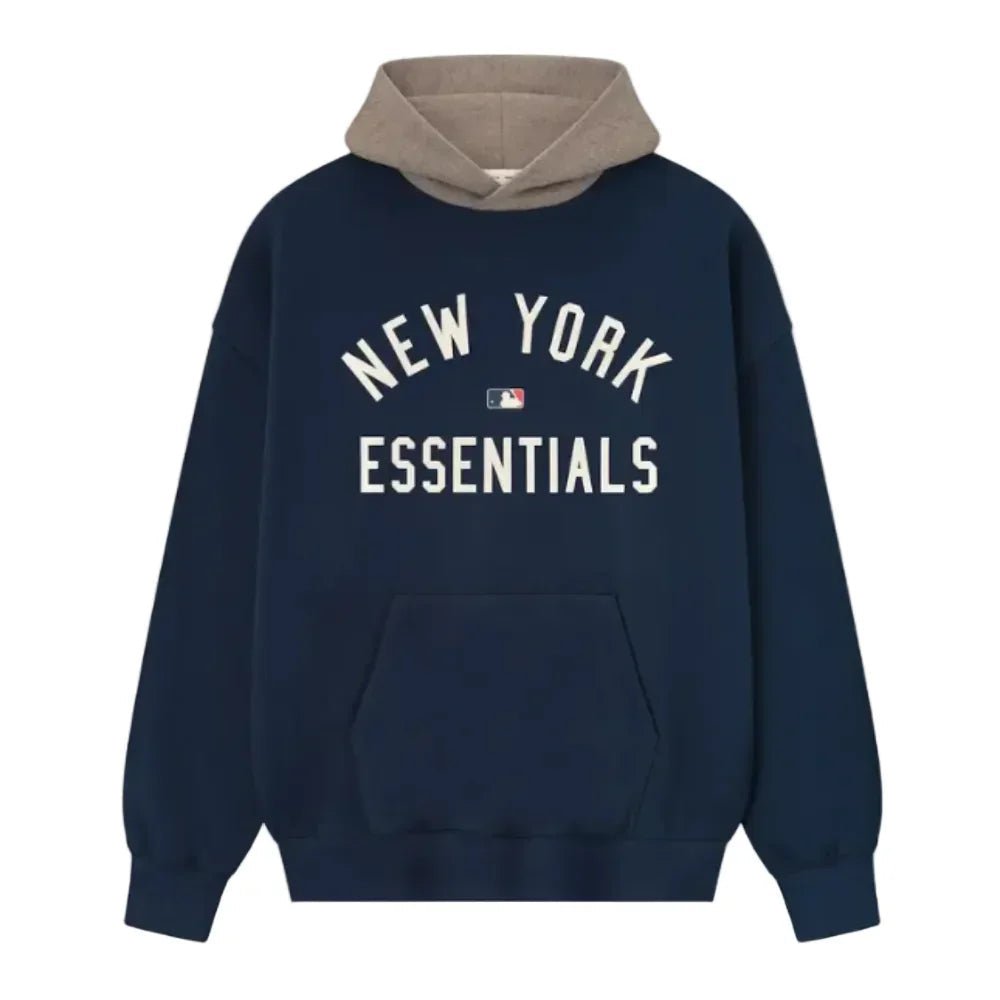 Fear of God Essentials Yankees Sport Hoodie Midnight Navy Homstead Heather - Afewvibe
