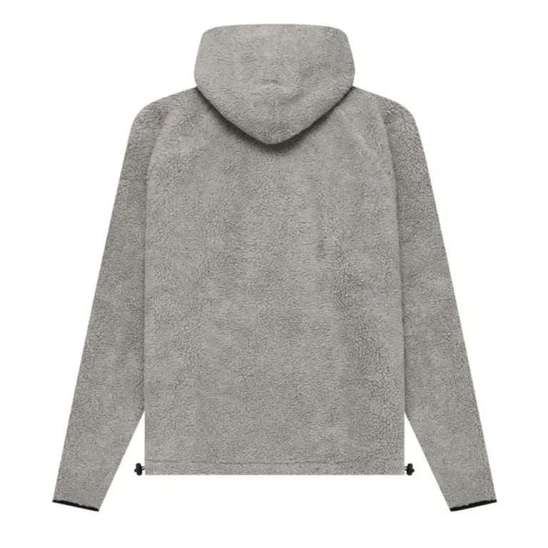 Fear of God Essentials Polar Fleece Half Zip Hoodie Dark Oatmeal - AFV Clothes