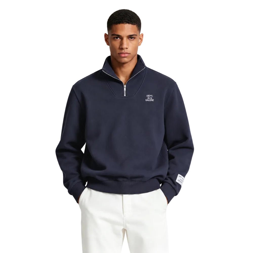 Gallery Dept. 1 4 Zip Pullover Navy - AFewVibe