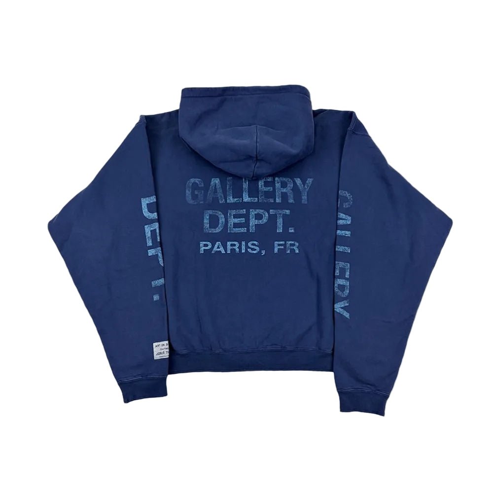 Gallery Dept. 90s Logo Zip Up Hoodie Navy - AFewVibe