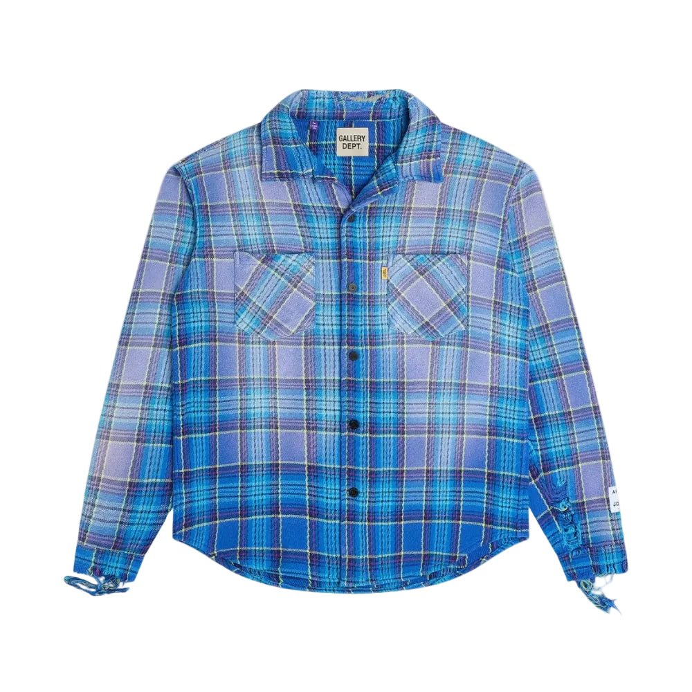 Gallery Dept. Marley Flannel Shirt Blue Multicolor - AFewVibe