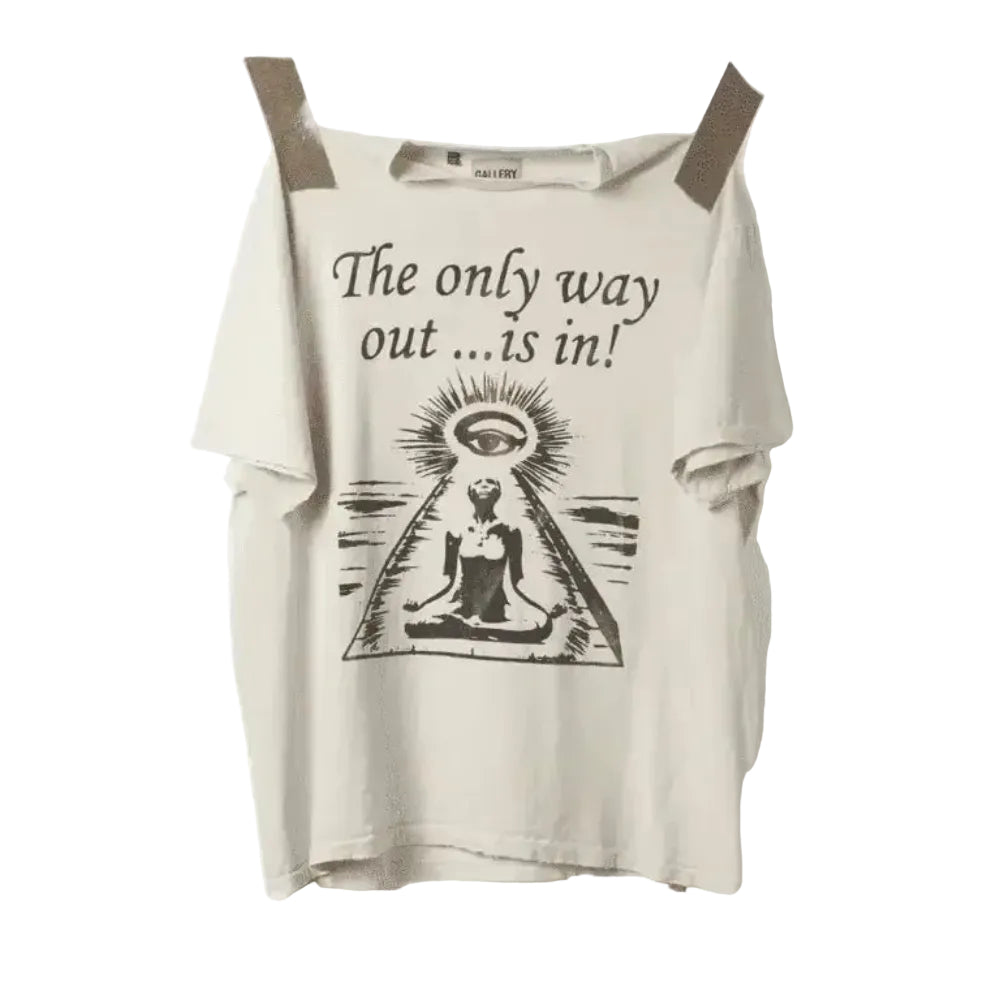 Gallery Dept. Work in Progress Only Way Out Tee Vintage White - Afewvibe