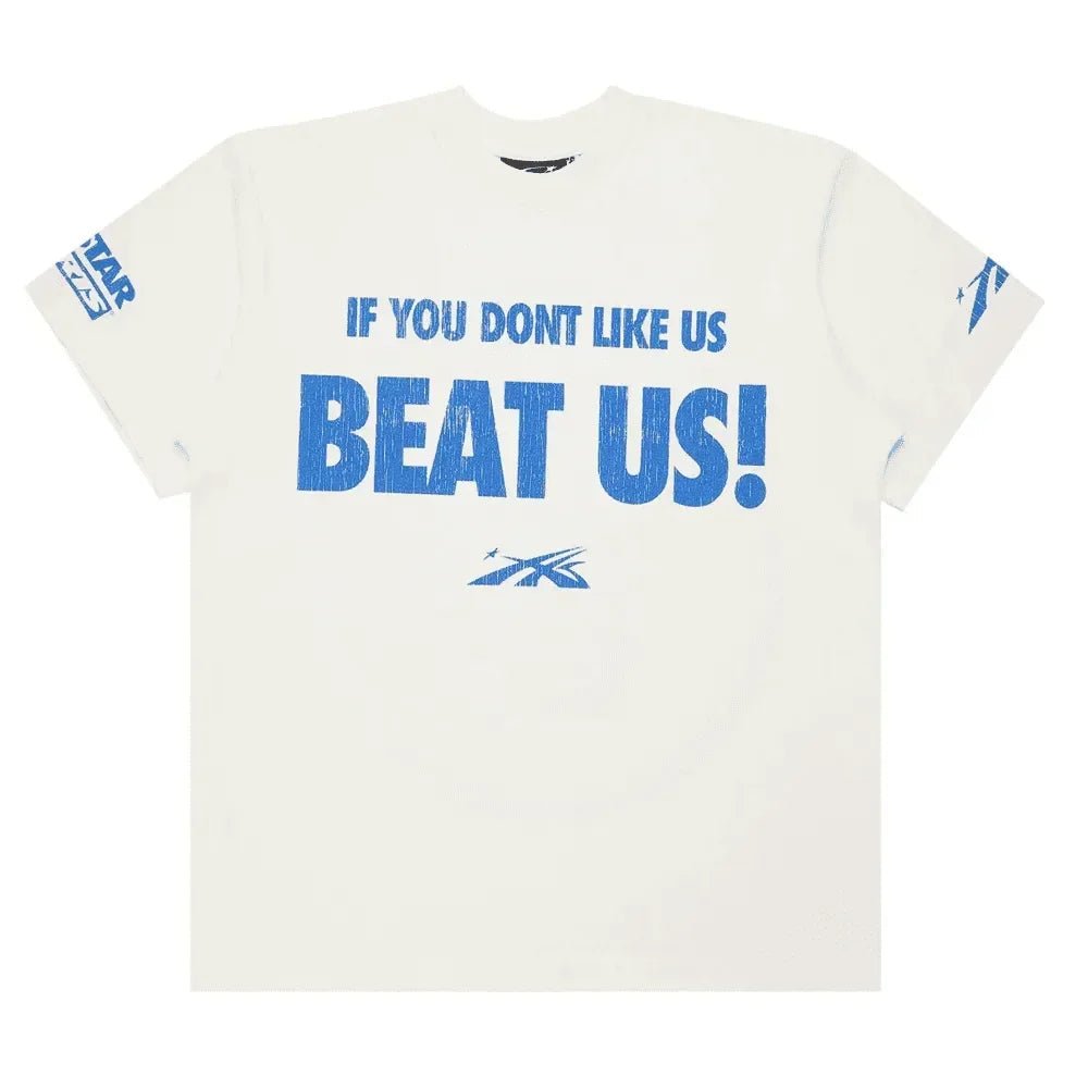 Hellstar Beat Us! T-shirt White/Blue – AFewVibe