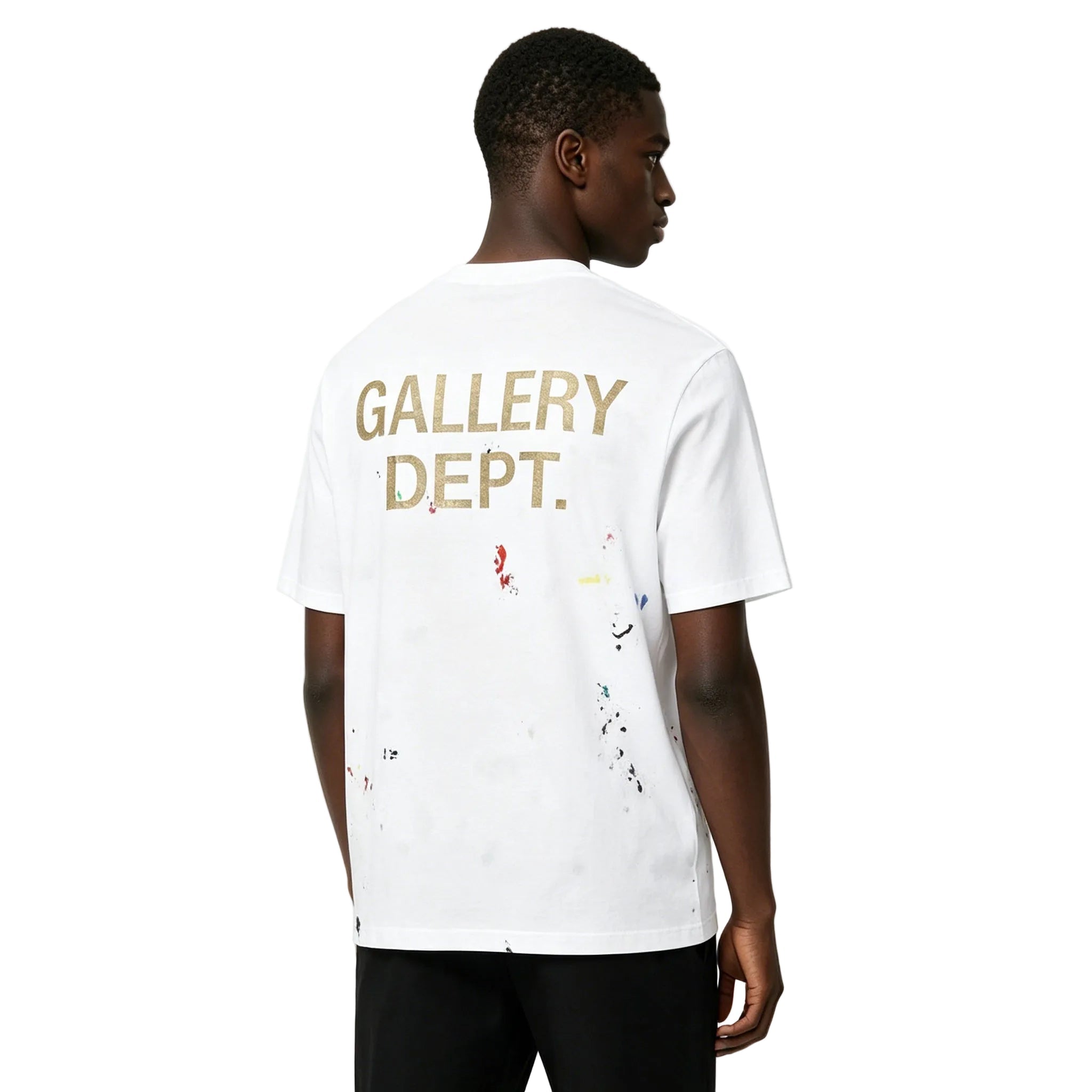 Lanvin x Gallery Dept. Logos Printed T-Shirt With Paint Marks White - AFewVibe