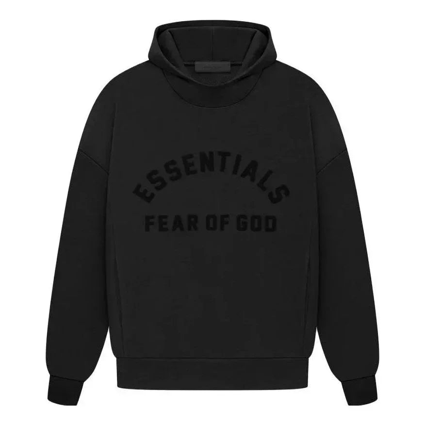ESSENTIALS FEAR OF GOD ブラックフーディ Fear of God Essentials Black Collection Hoodie Jet Black – AFV Clothes