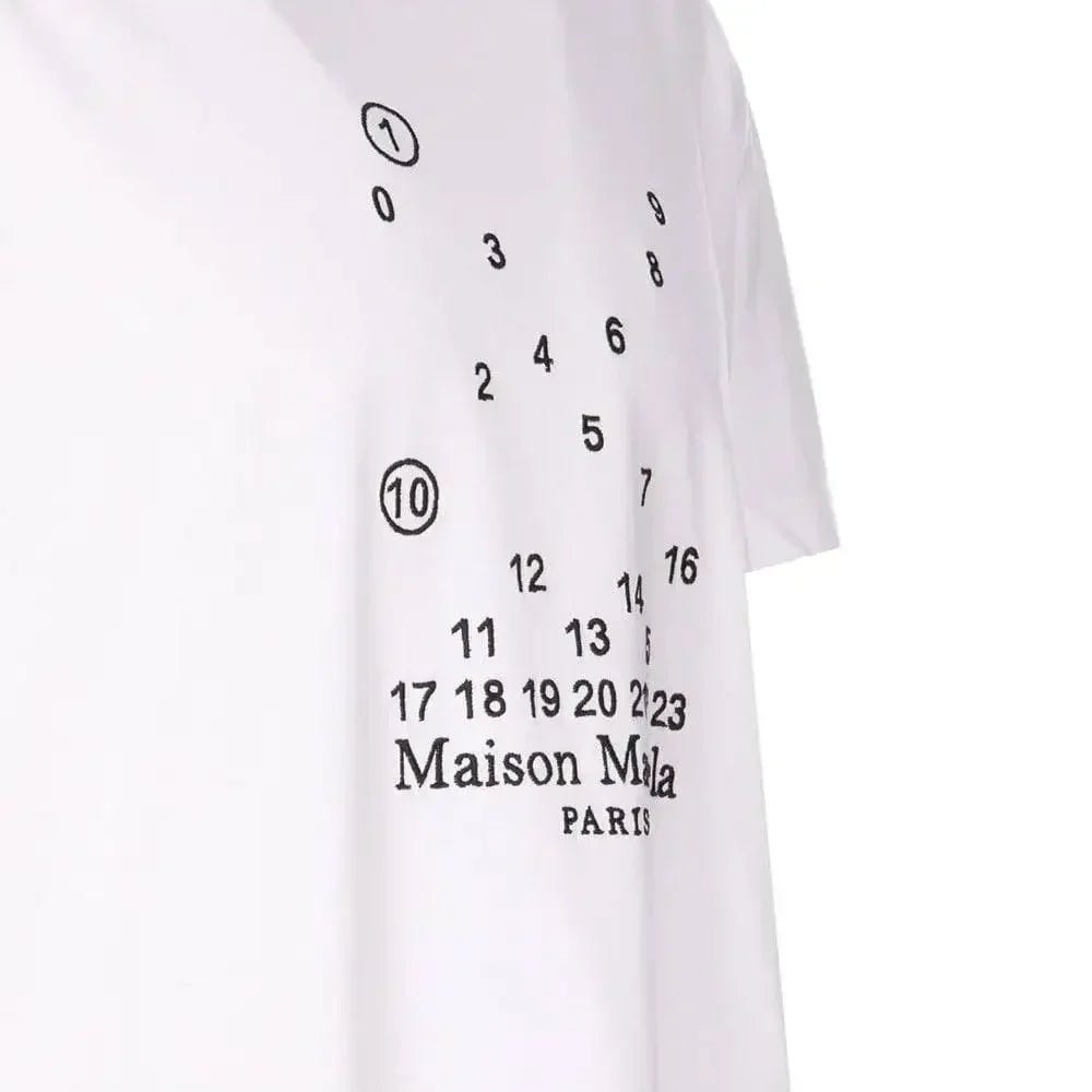 Maison Margiela Embroidered Numeric Logo T-Shirt White - Afewvibe