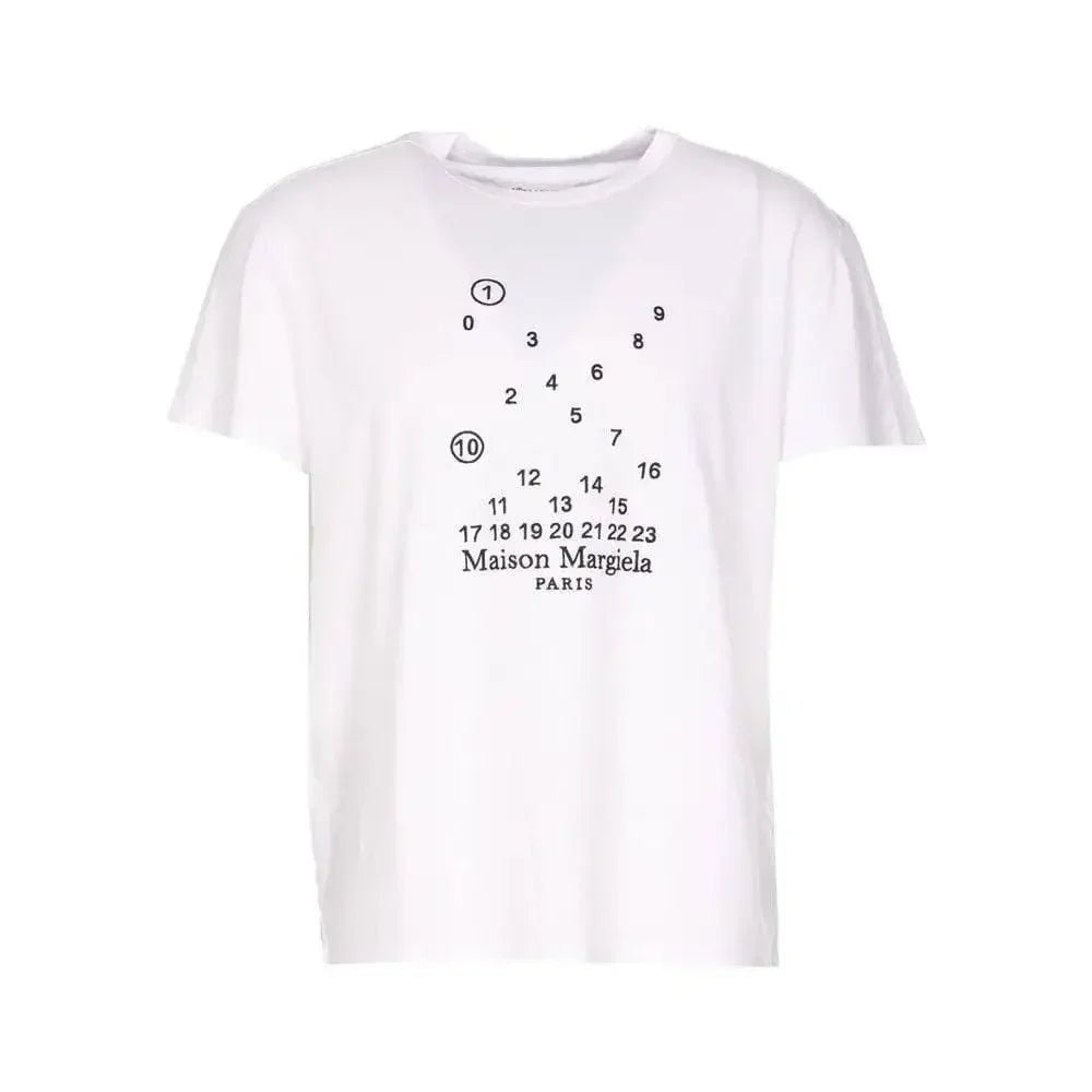 Maison Margiela Embroidered Numeric Logo T-Shirt White - Afewvibe