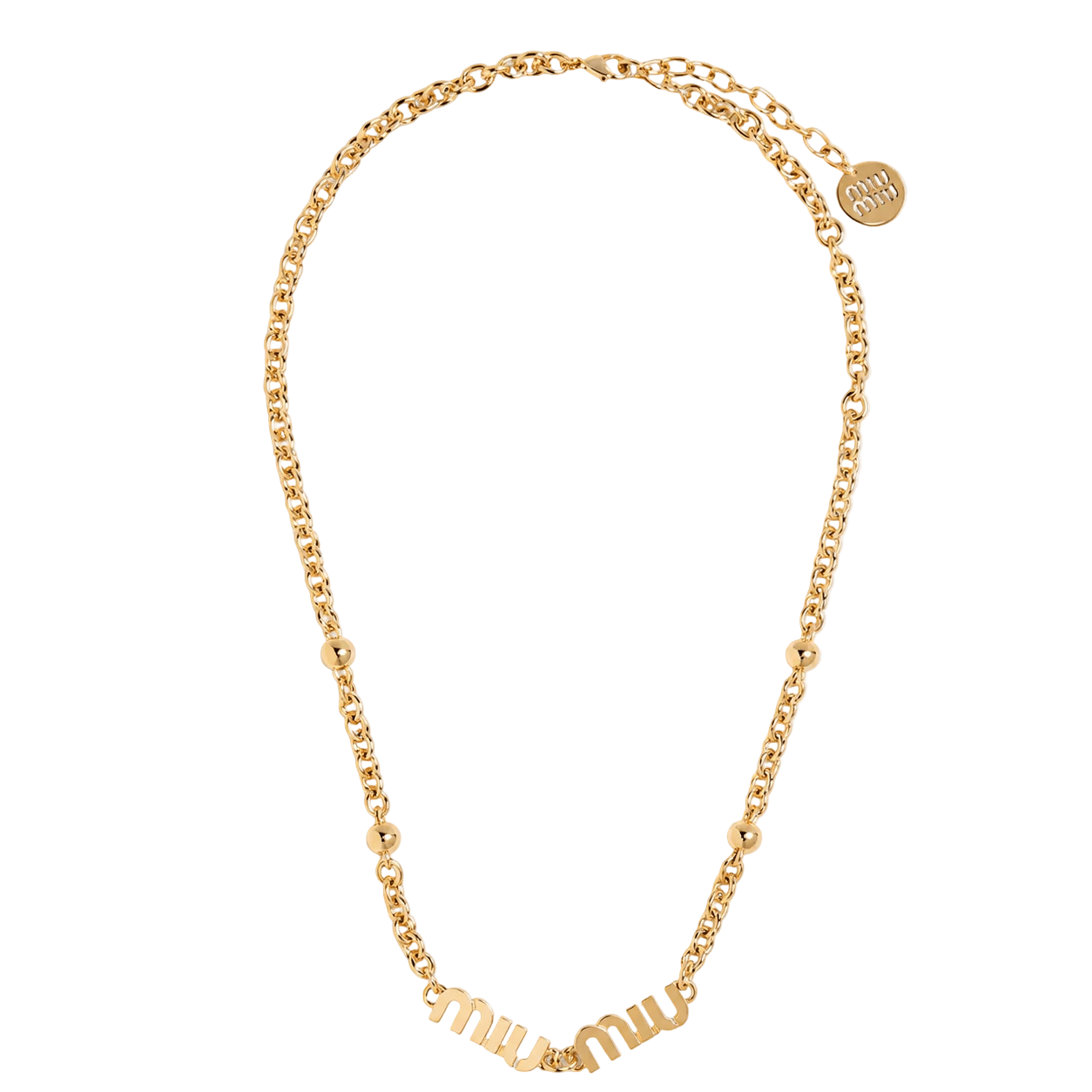 Miu Miu Logo Metal necklace Gold - AFewVibe