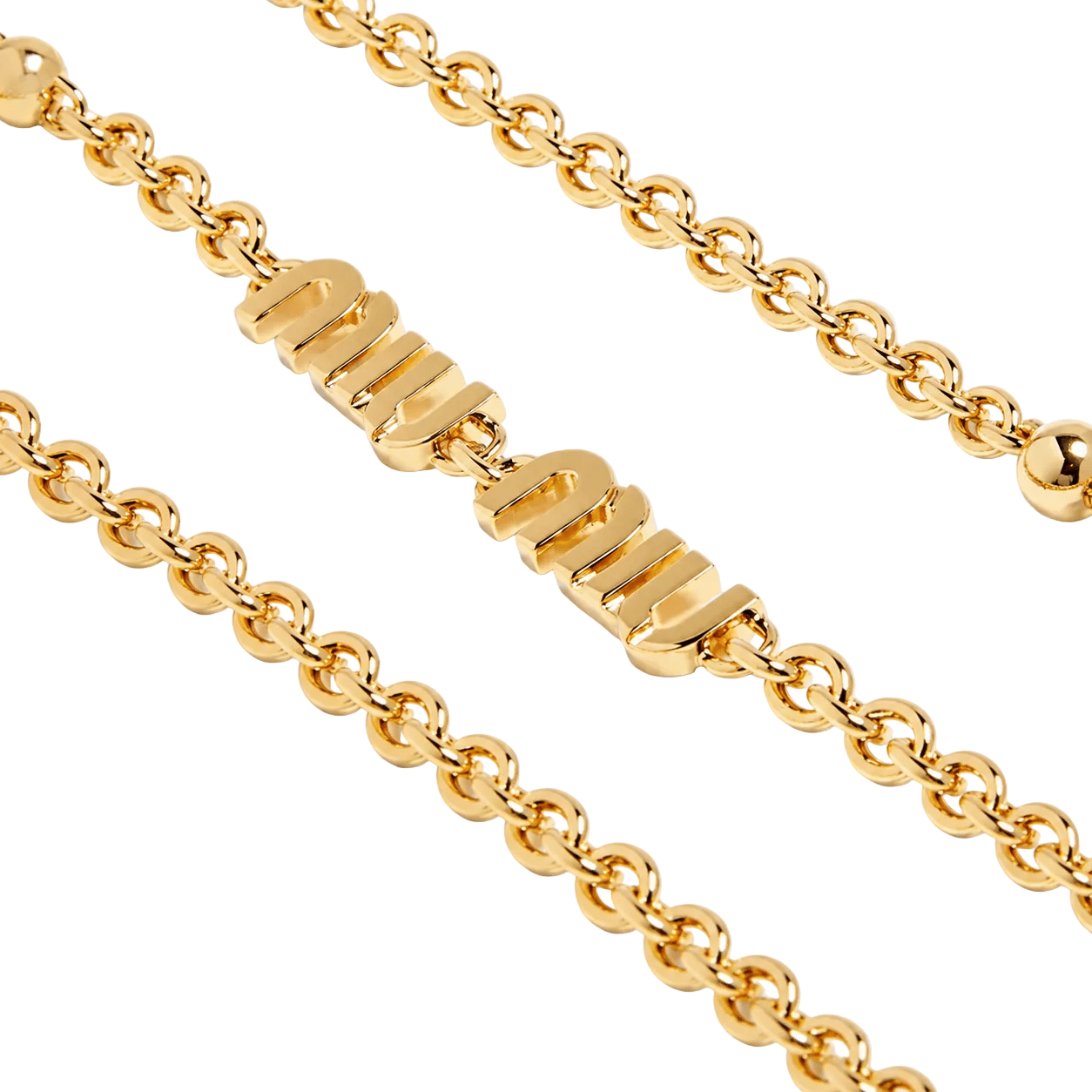 Miu Miu Logo Metal necklace Gold - AFewVibe