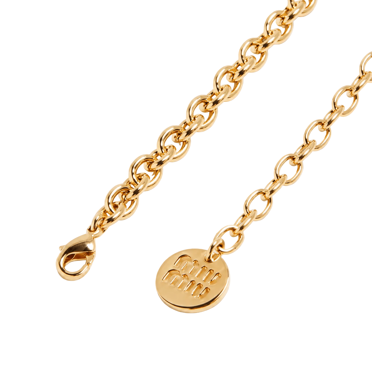 Miu Miu Logo Metal necklace Gold - AFewVibe