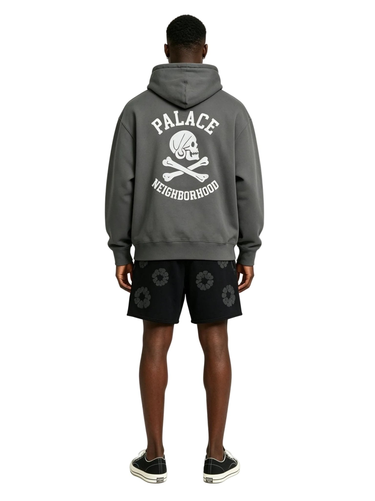 Palace x Neighborhood Skull Zip Hood Charcoal - Afewvibe