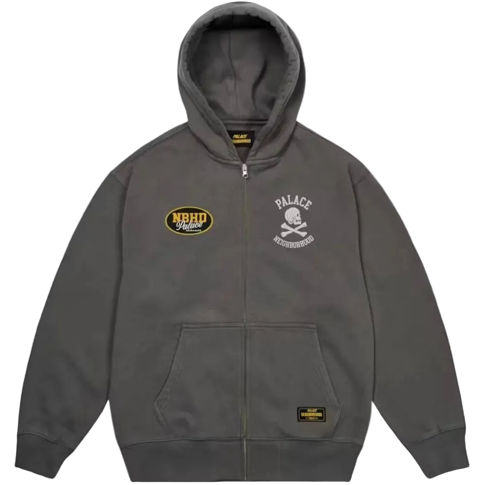 Palace x Neighborhood Skull Zip Hood Charcoal - Afewvibe