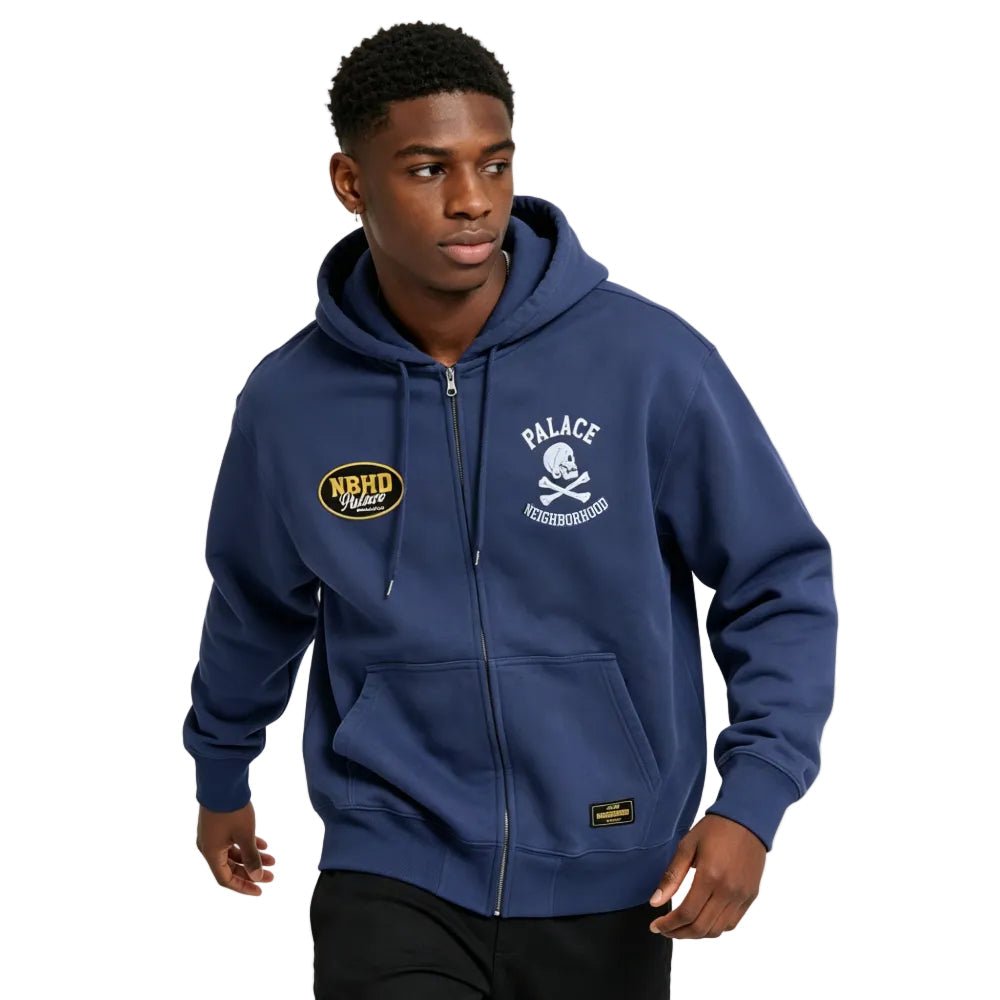 Palace x Neighborhood Skull Zip Hood Navy - Afewvibe