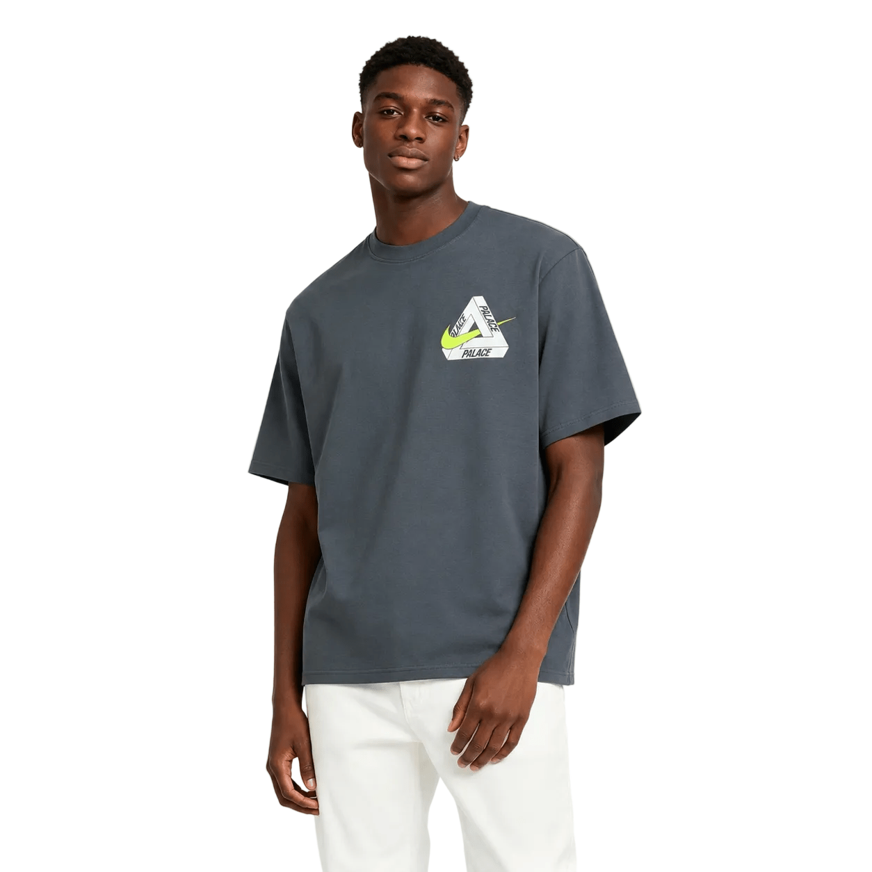 Palace x Nike Tri Swoosh T-Shirt Charcoal - AFewVibe