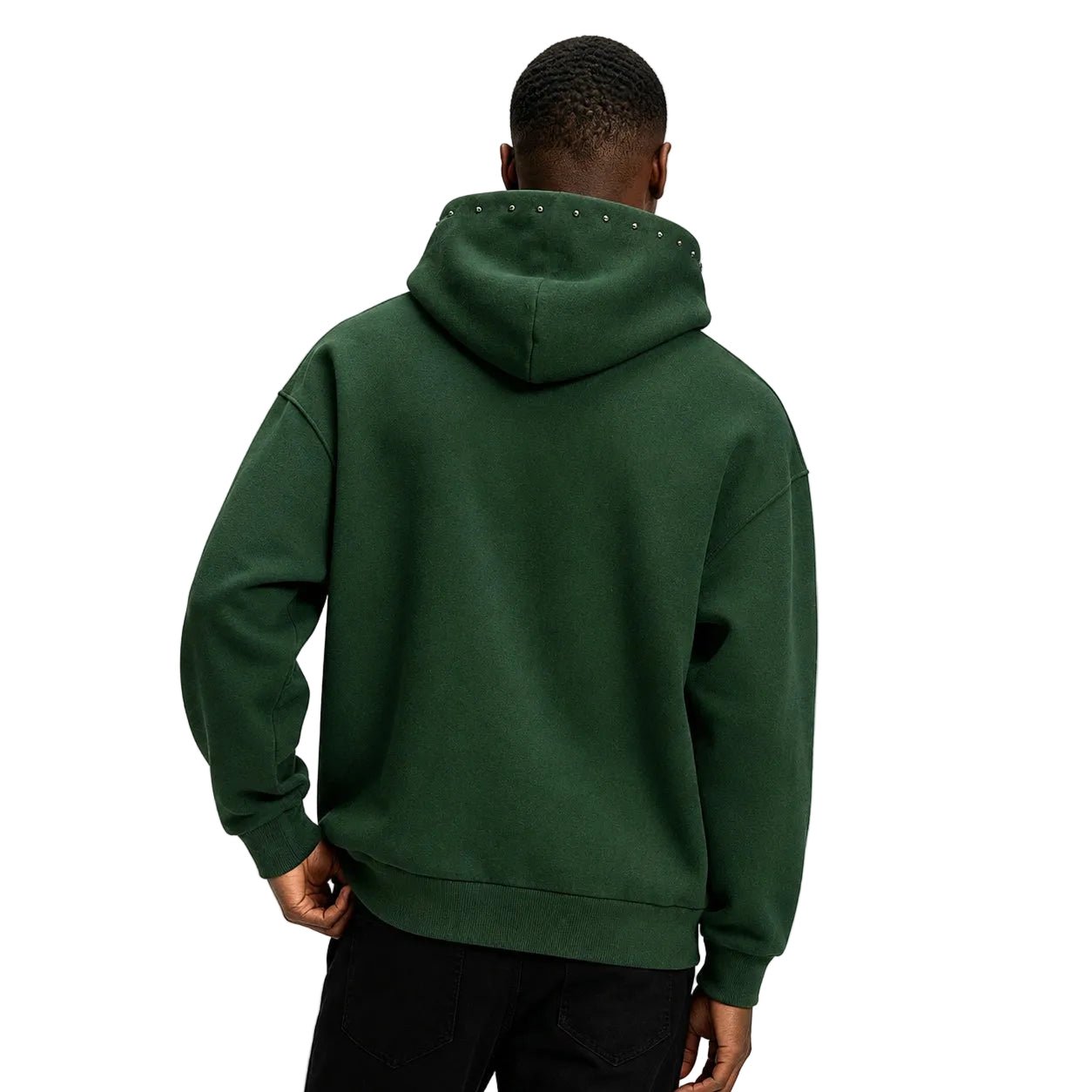 Sp5der Og Web Studded Zip Hoodie Green - AFewVibe