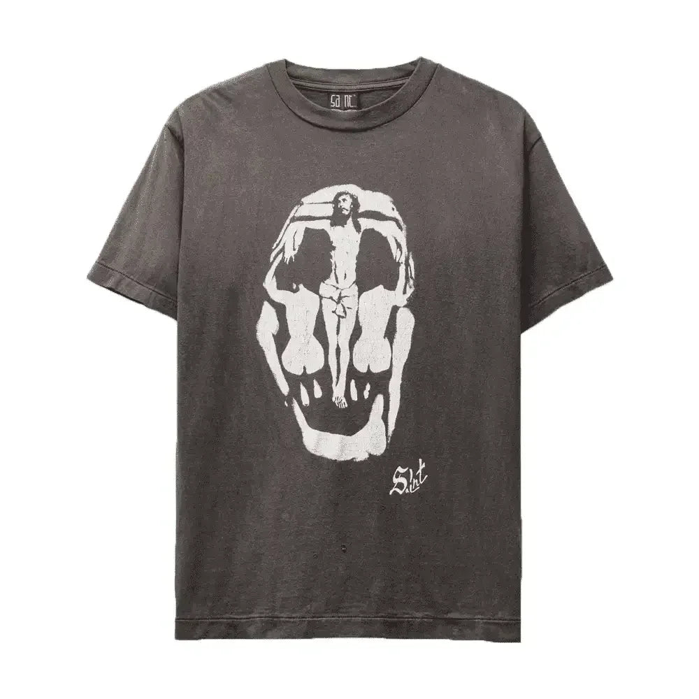 Saint Michael Jesus Skull T-Shirt - AFV Clothes