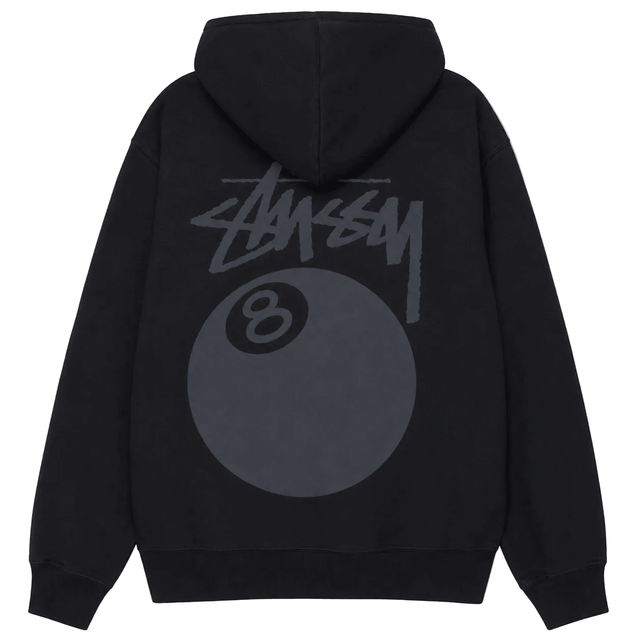 Stussy 8 Ball Pigment Dyed Hoodie Black - AFewVibe