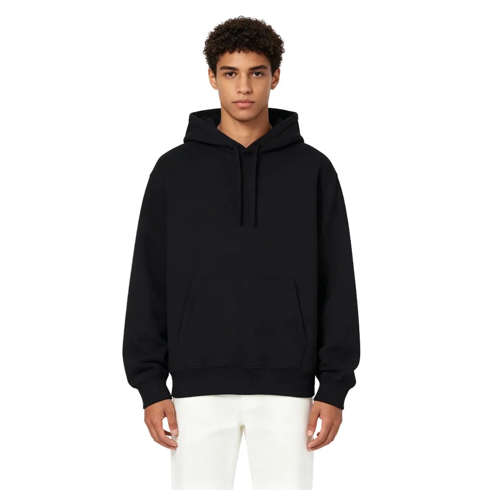 Stussy Back Hood Embroidered Hoodie Black - AFewVibe