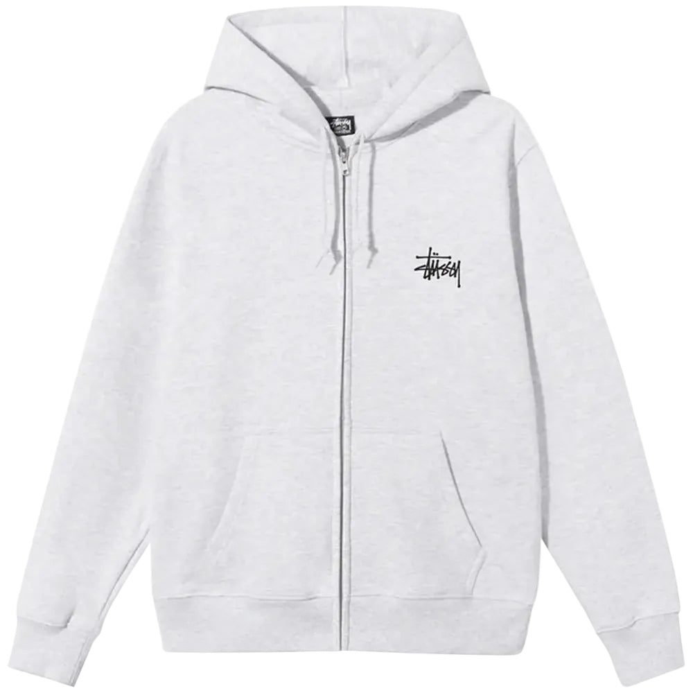 Stussy Basic Zip Hood Ash Heather - AFewVibe