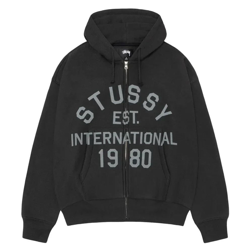 Stussy Established Zip Hoodie Black - Afewvibe
