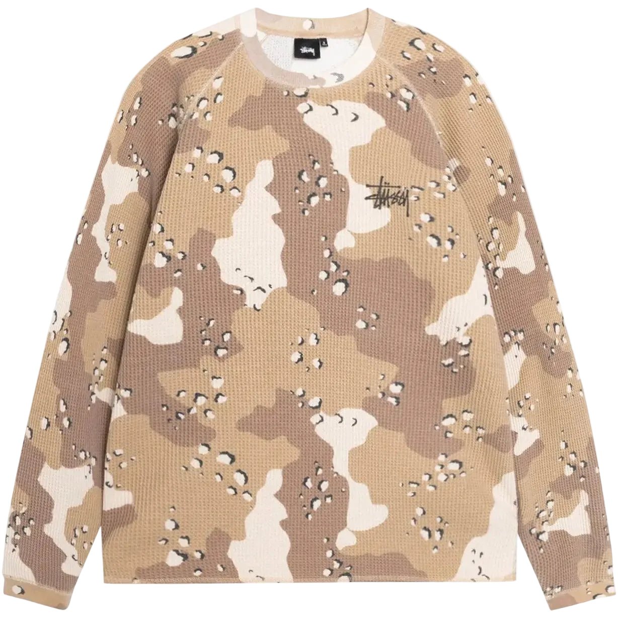 Stussy Thermal 迷彩 camoワッフル 長袖カットソー サーマル Stussy Raglan Thermal Long-Sleeve Crew Desert Camo – AFewVibe