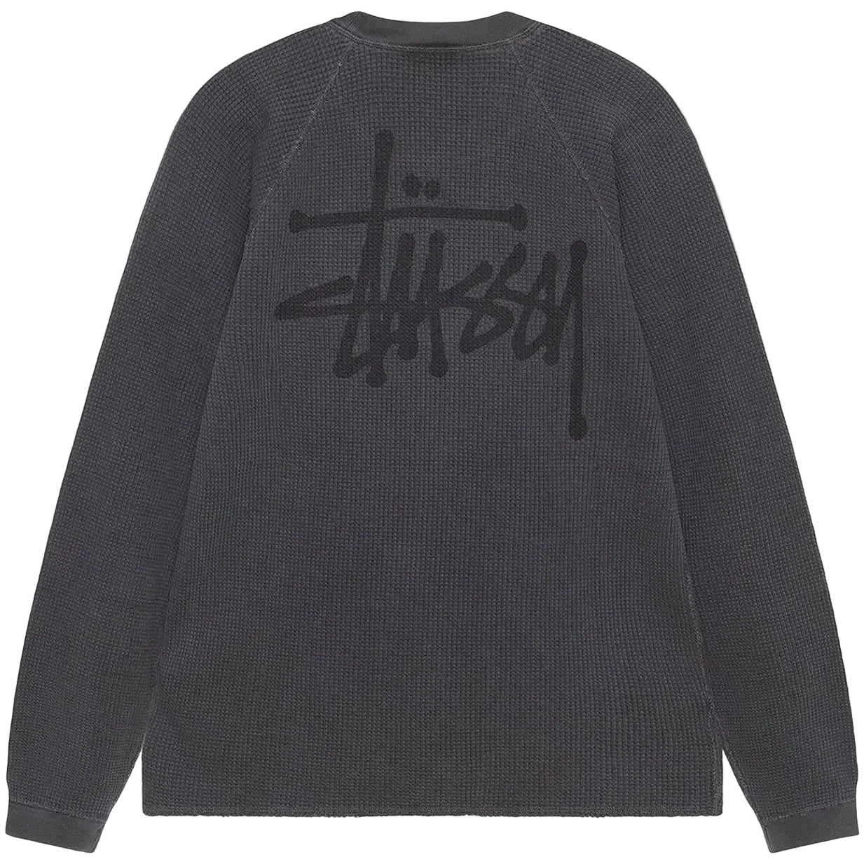 Stussy Raglan Thermal Long-Sleeve Crew Washed Black – AFewVibe