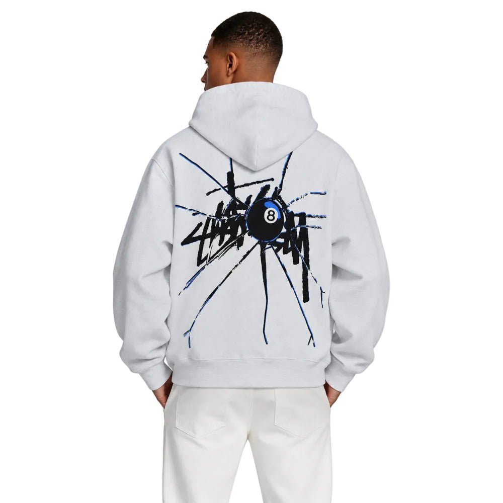 Stussy Shattered Zip Hoodie Ash Heather - AFewVibe