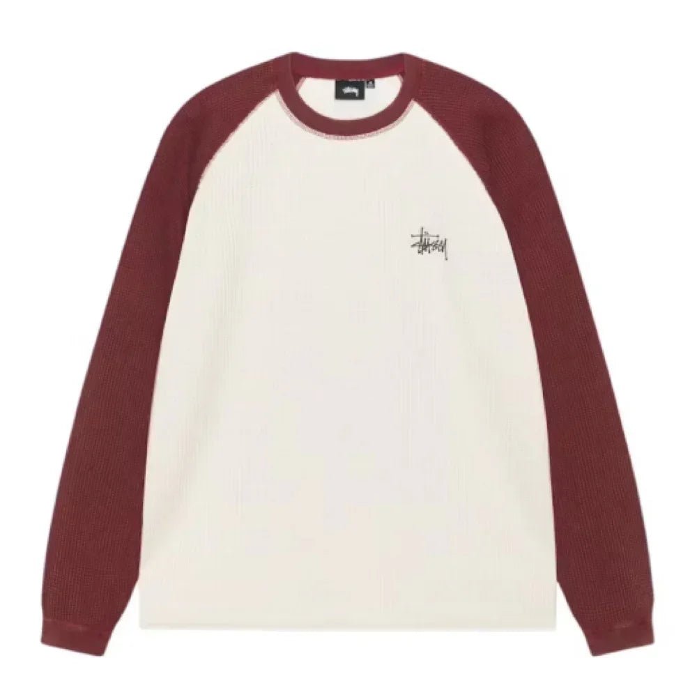 Stussy Thermal 2 Tone Raglan Shirt White - Afewvibe