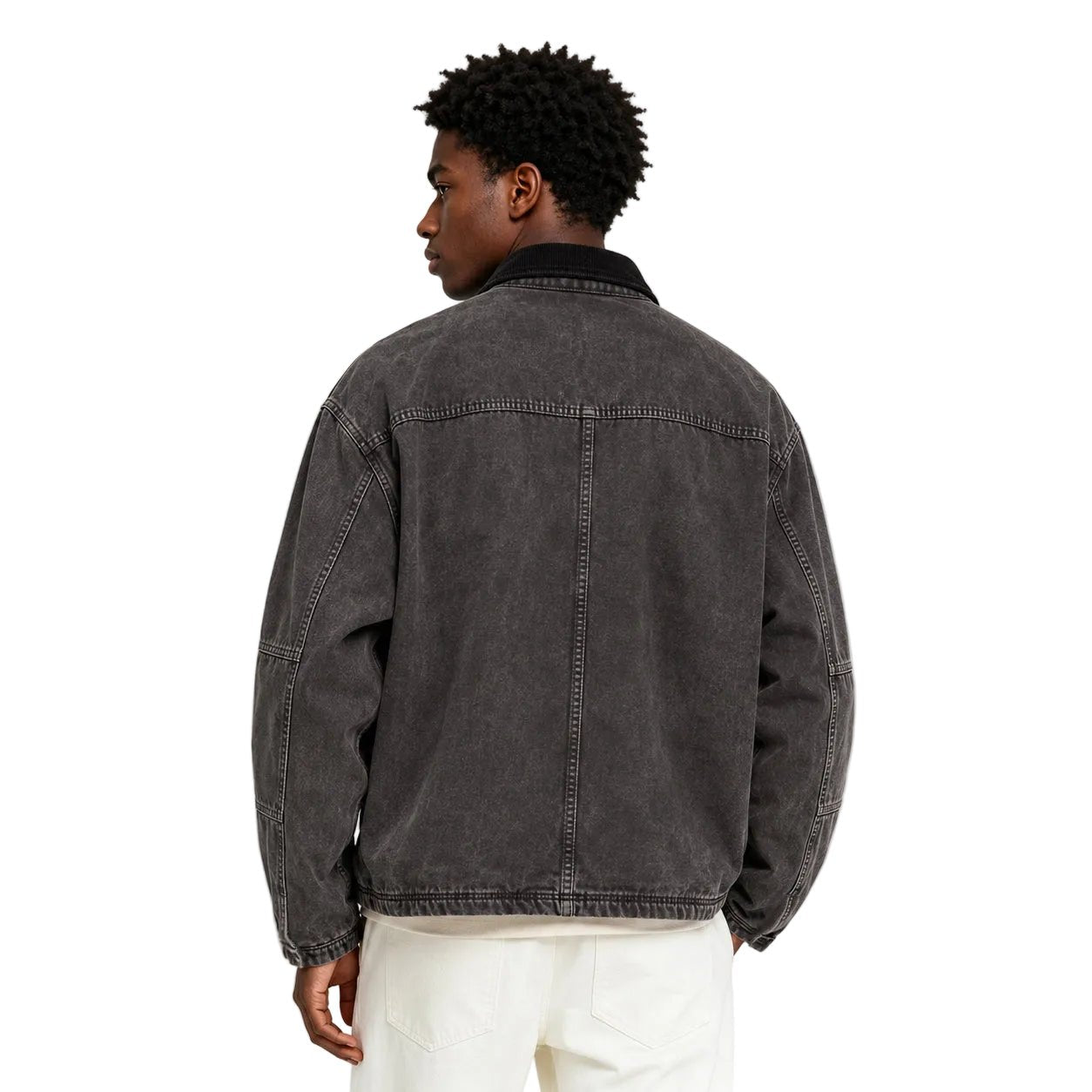 Stussy Washed Canvas Shop Jacket Black - AFewVibe