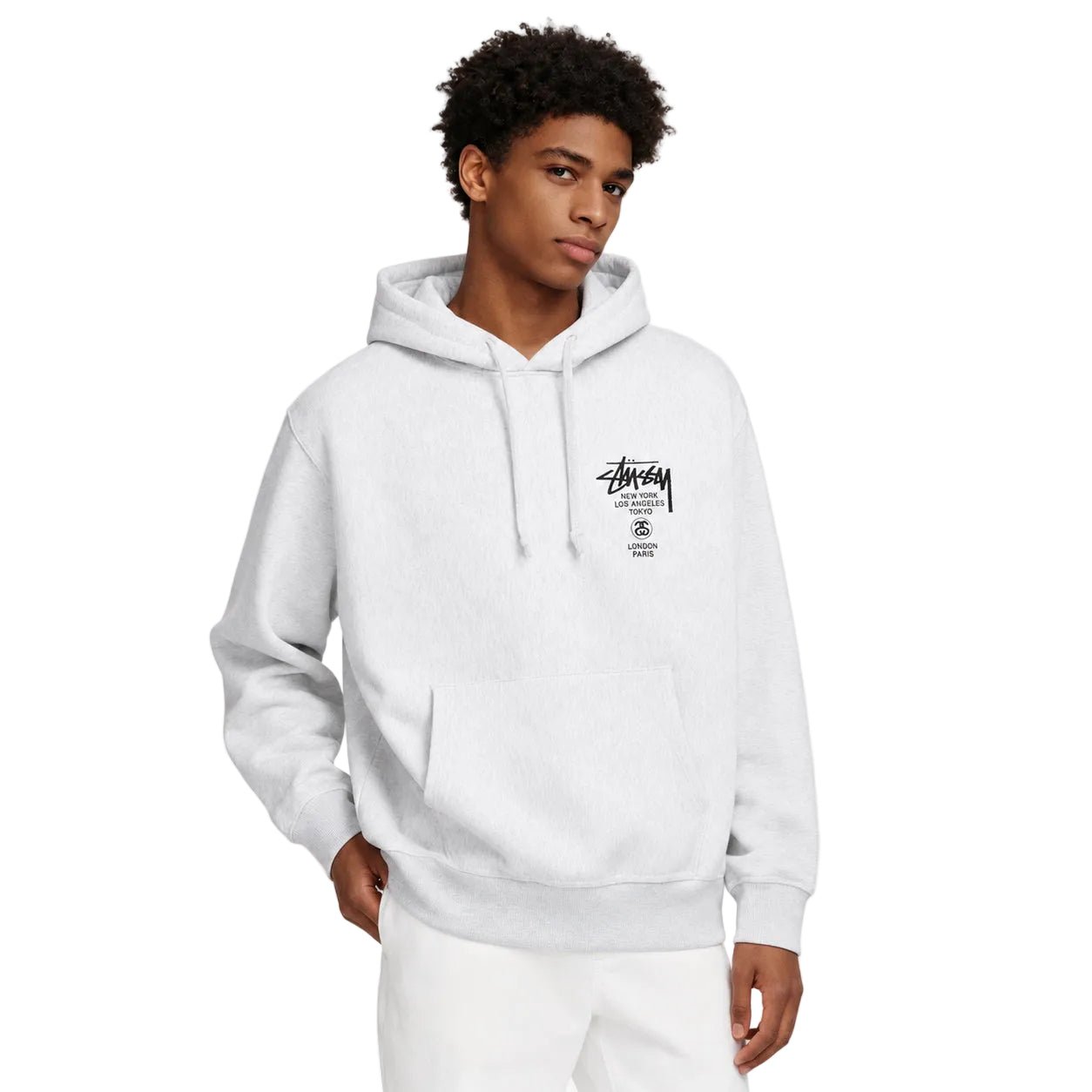 Stussy World Tour Hoodie Ash Heather - AFewVibe