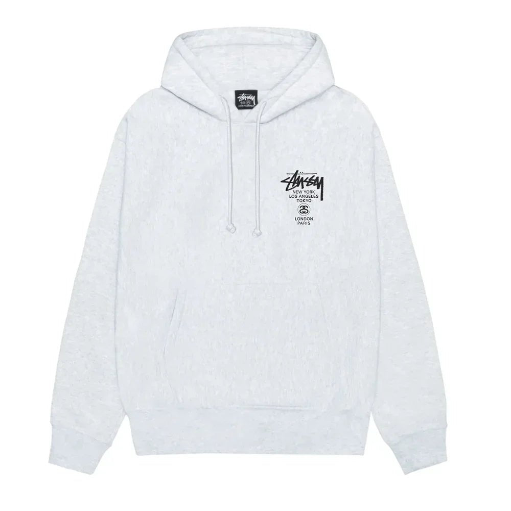 Stussy World Tour Hoodie Ash Heather - Afewvibe