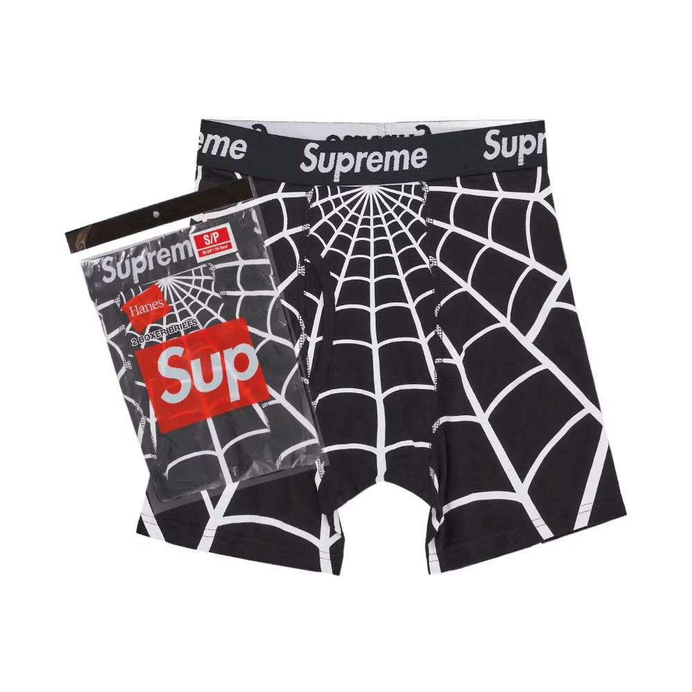 Supreme Hanes Spider Man Boxer Briefs 2 Pack Black - AFewVibe