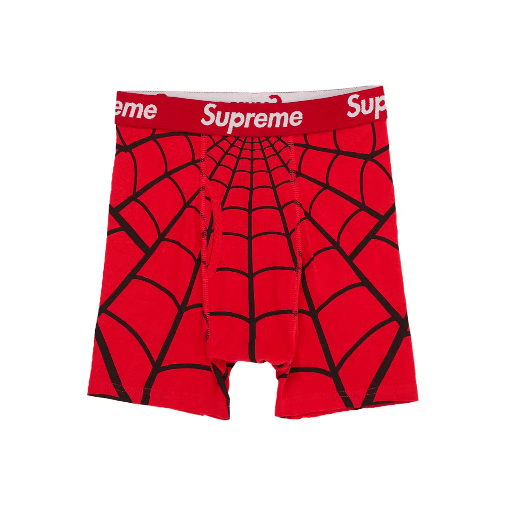 Supreme Hanes Spider Man Boxer Briefs 2 Pack Red - AFewVibe