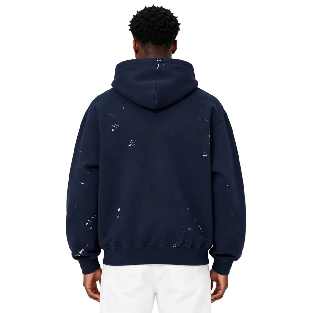 Supreme MM6 Maison Margiela Box Logo Zip Up Hooded Sweatshirt Navy - AFewVibe