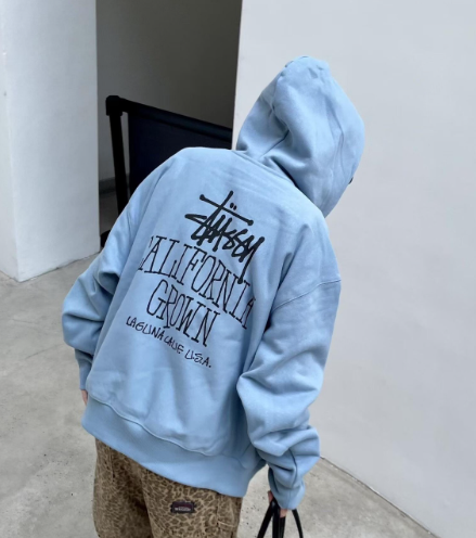 Stussy Cali Grown Zip Hoodie Slate — Slate Zip Layering Logic