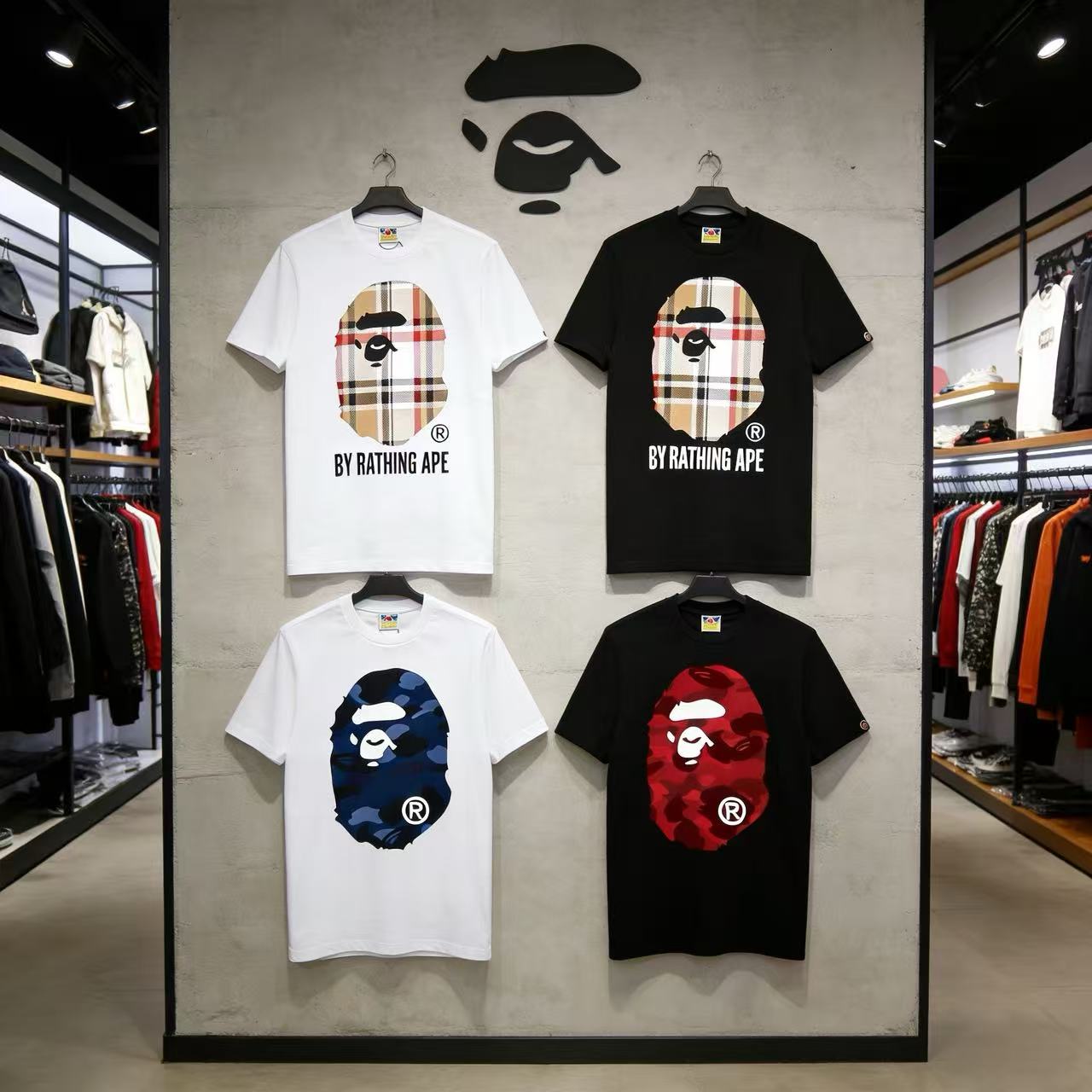 BAPE Graphic Tee Edit — Check Neutrals and Color Camo Contrast