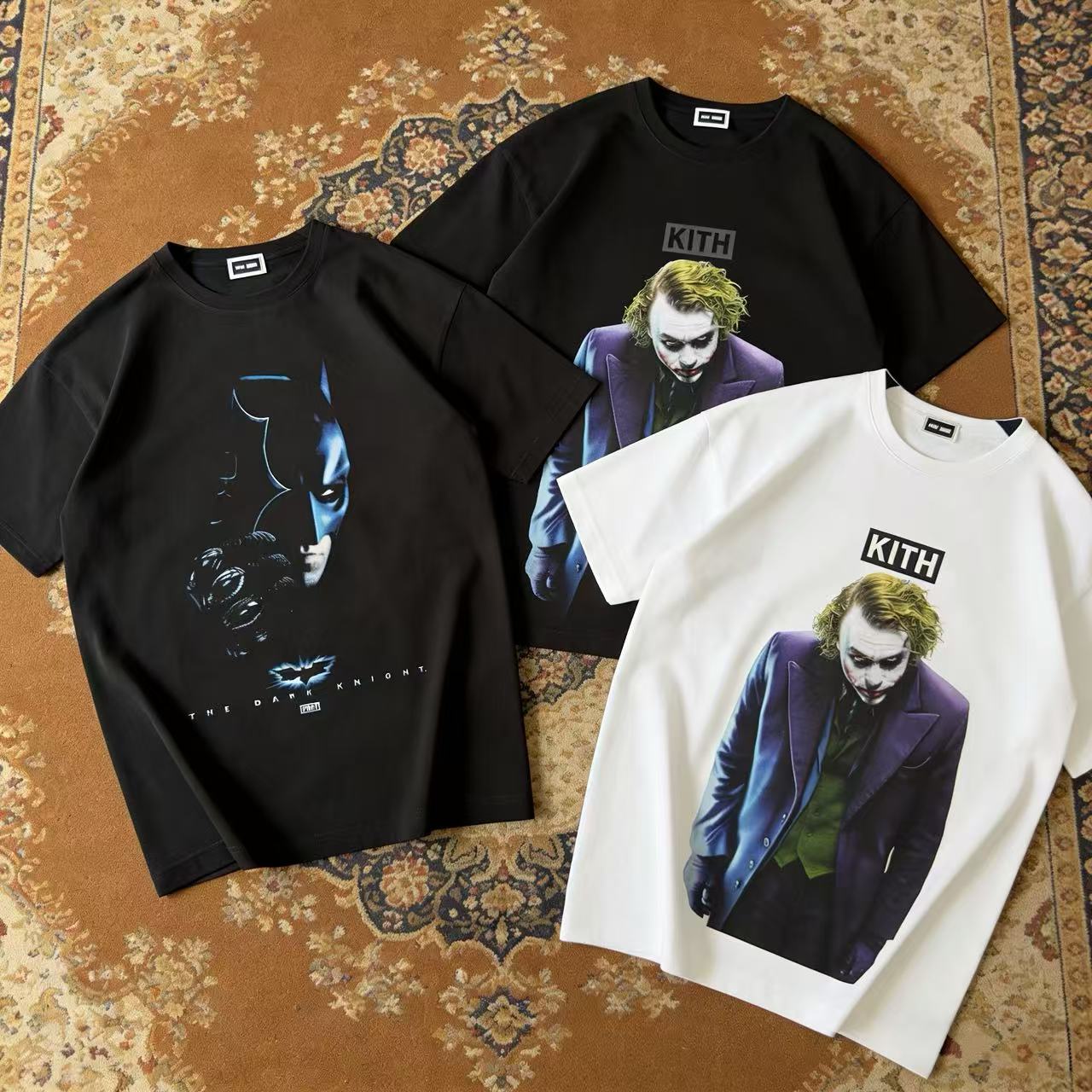 Kith x Batman Joker Tee Black and White Dark Knight Vintage Tee Black — Character Graphic Rotation