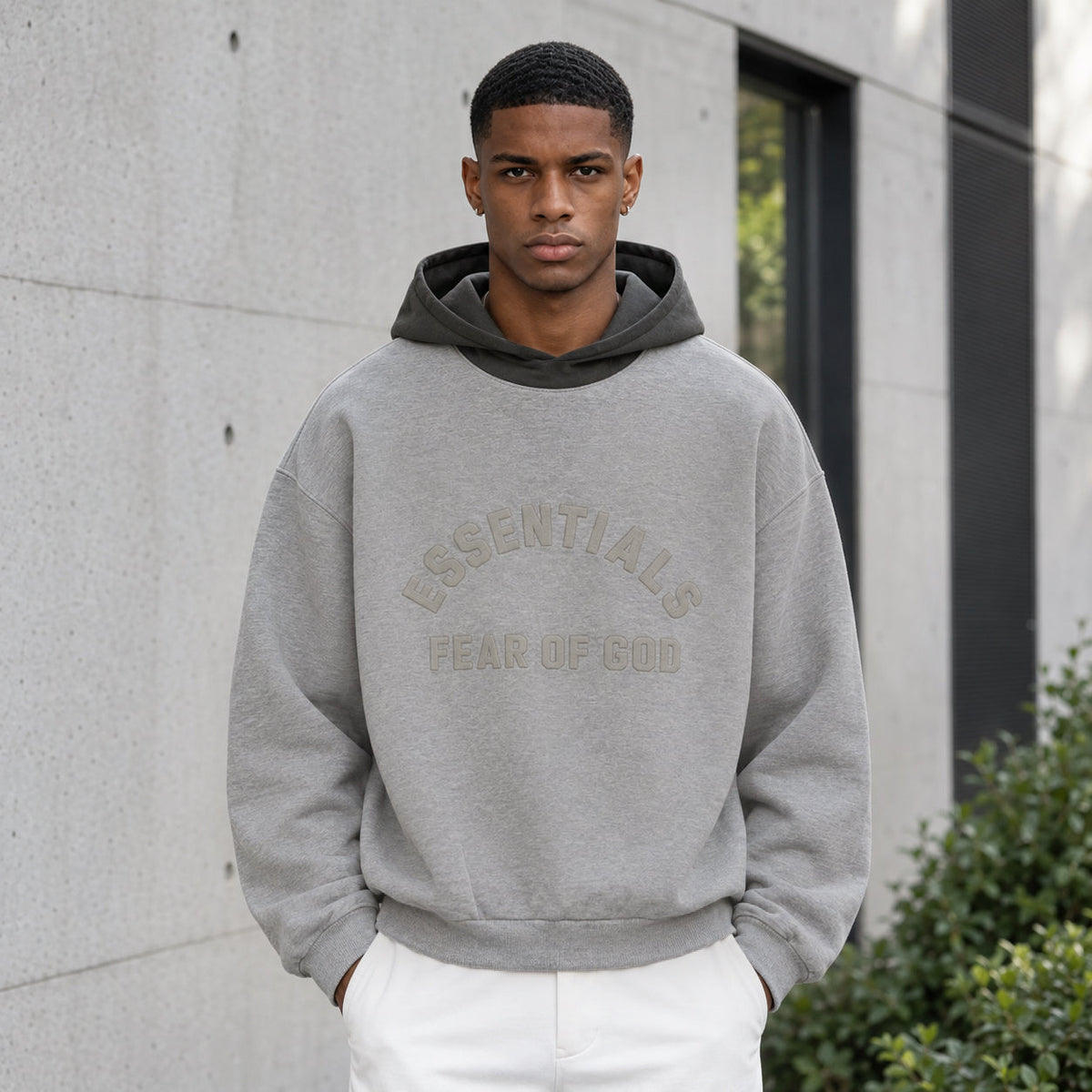 Inside the Essentials Nylon Fleece Hoodie