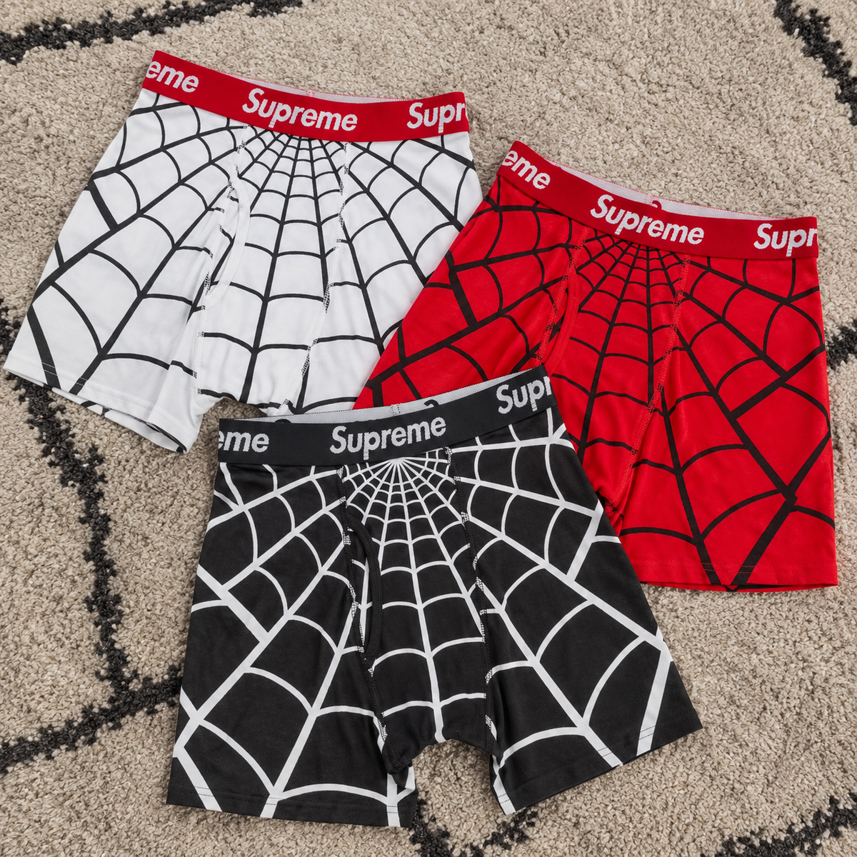 Supreme Spider Man Boxers White Red or Black