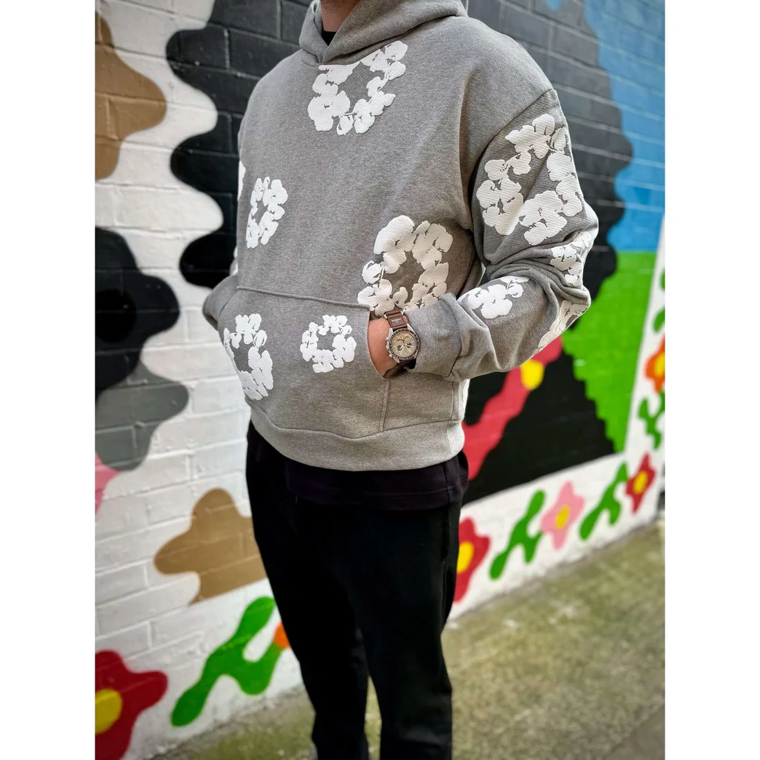 Layering & Care Guide for Denim Tears Cotton Wreath Zip Hoodie Grey