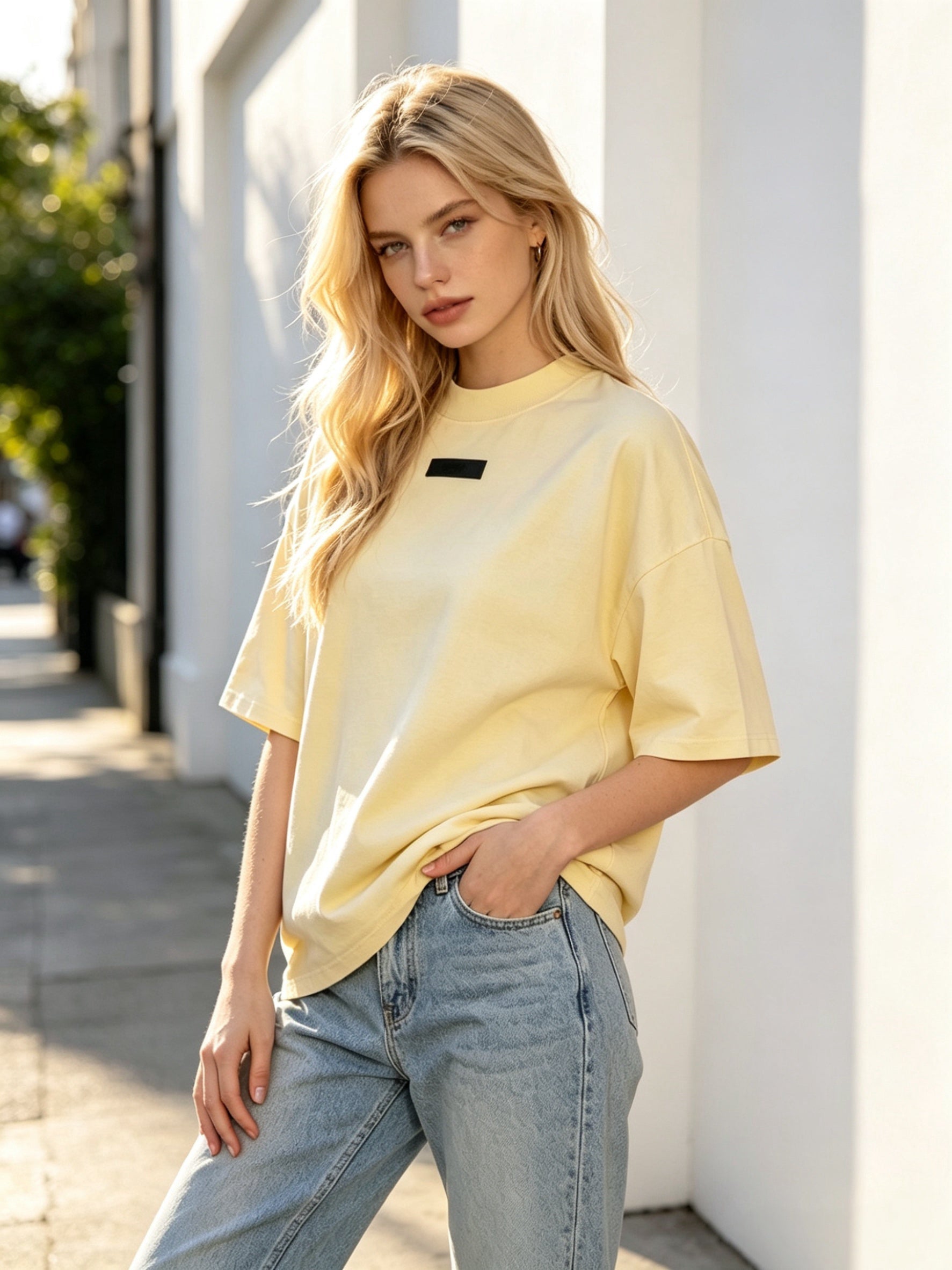 Garden Yellow Essentials Tee For Softer Summer Fits - Afewvibe