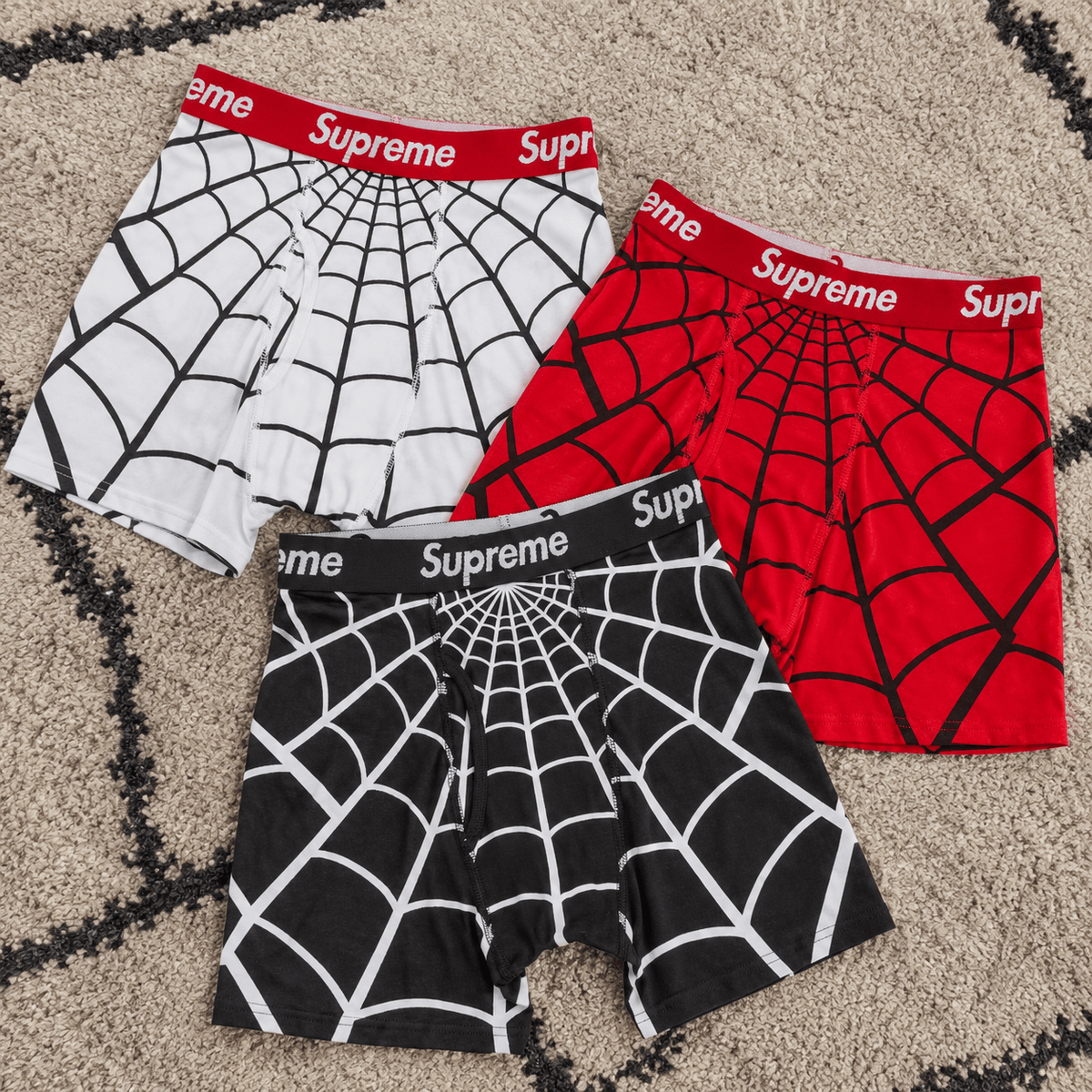 Supreme Spider Man Boxers White Red or Black - AFewVibe