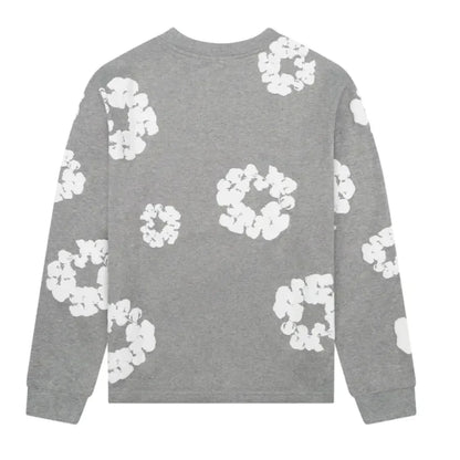 Denim Tears Long Sleeve Cotton Wreath T-shirt Grey - AFV Clothes